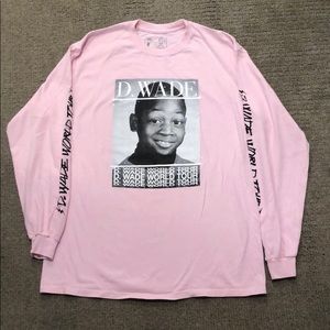 Large D Wade World Tour Pink Long Sleeve T-Shirt
